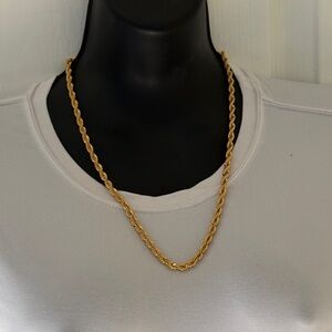 Elegant Gold Rope Chain Necklace